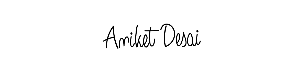 You should practise on your own different ways (Angelique-Rose-font-FFP) to write your name (Aniket Desai) in signature. don't let someone else do it for you. Aniket Desai signature style 5 images and pictures png