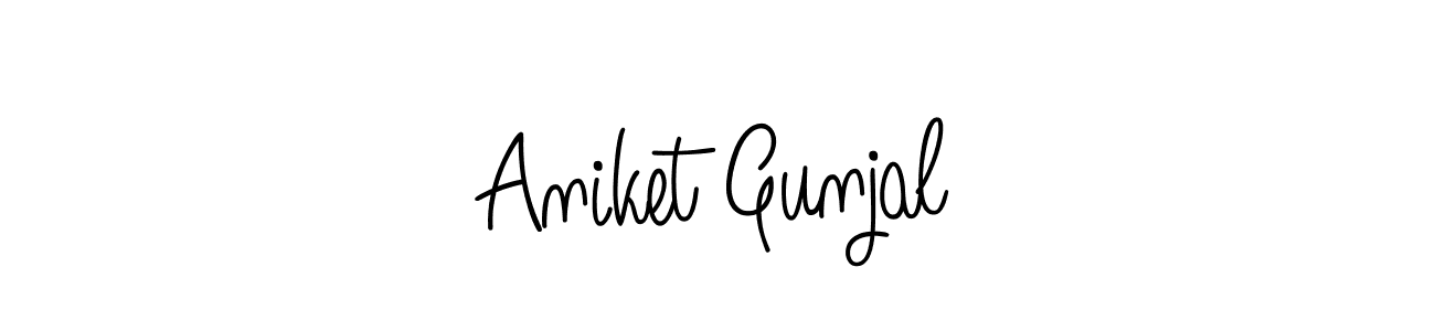 How to make Aniket Gunjal name signature. Use Angelique-Rose-font-FFP style for creating short signs online. This is the latest handwritten sign. Aniket Gunjal signature style 5 images and pictures png