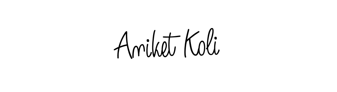 Aniket Koli stylish signature style. Best Handwritten Sign (Angelique-Rose-font-FFP) for my name. Handwritten Signature Collection Ideas for my name Aniket Koli. Aniket Koli signature style 5 images and pictures png