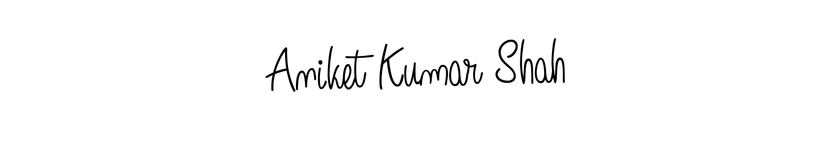 The best way (Angelique-Rose-font-FFP) to make a short signature is to pick only two or three words in your name. The name Aniket Kumar Shah include a total of six letters. For converting this name. Aniket Kumar Shah signature style 5 images and pictures png