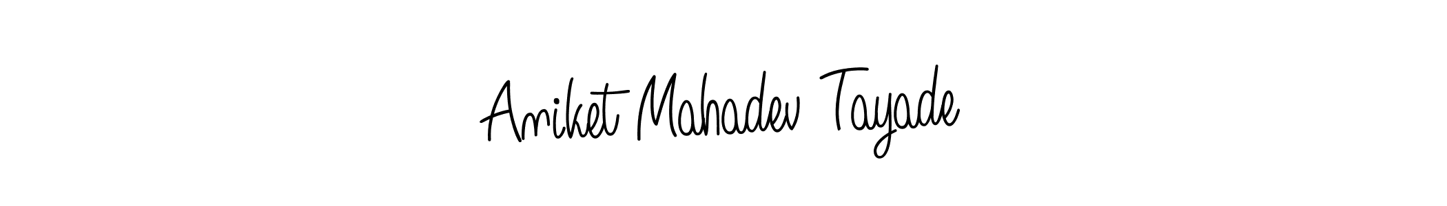 The best way (Angelique-Rose-font-FFP) to make a short signature is to pick only two or three words in your name. The name Aniket Mahadev Tayade include a total of six letters. For converting this name. Aniket Mahadev Tayade signature style 5 images and pictures png