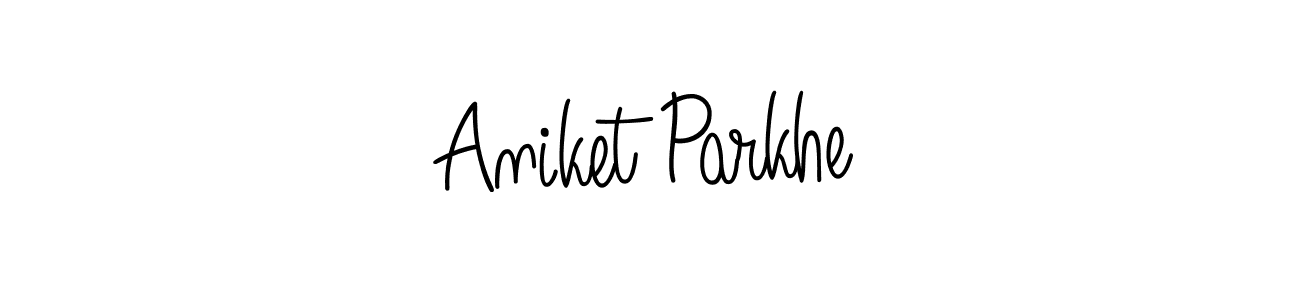 Aniket Parkhe stylish signature style. Best Handwritten Sign (Angelique-Rose-font-FFP) for my name. Handwritten Signature Collection Ideas for my name Aniket Parkhe. Aniket Parkhe signature style 5 images and pictures png