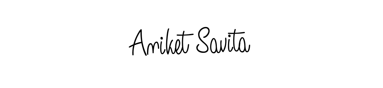 Use a signature maker to create a handwritten signature online. With this signature software, you can design (Angelique-Rose-font-FFP) your own signature for name Aniket Savita. Aniket Savita signature style 5 images and pictures png