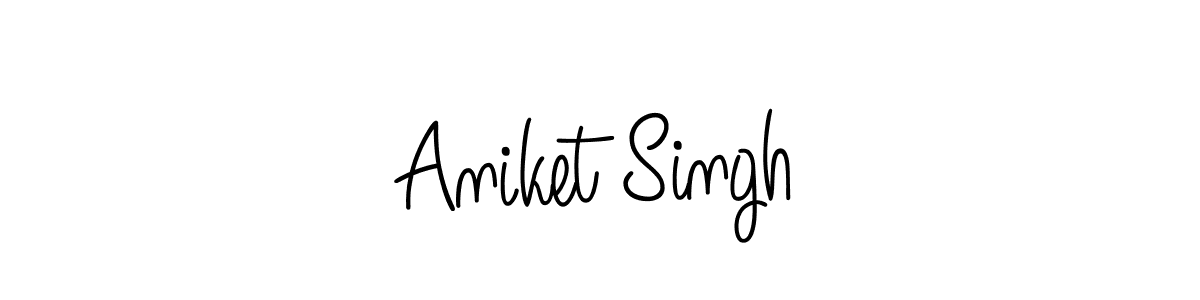 How to make Aniket Singh name signature. Use Angelique-Rose-font-FFP style for creating short signs online. This is the latest handwritten sign. Aniket Singh signature style 5 images and pictures png