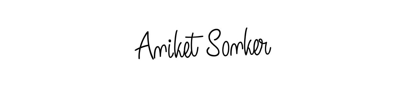 Design your own signature with our free online signature maker. With this signature software, you can create a handwritten (Angelique-Rose-font-FFP) signature for name Aniket Sonker. Aniket Sonker signature style 5 images and pictures png