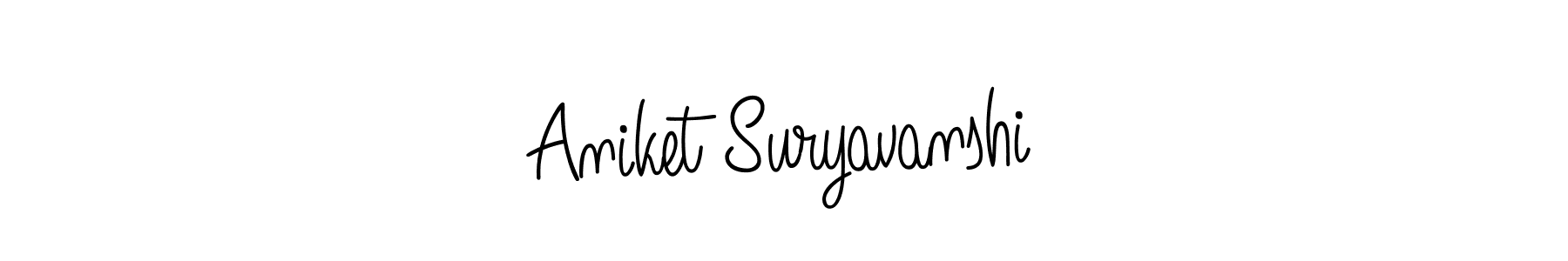 The best way (Angelique-Rose-font-FFP) to make a short signature is to pick only two or three words in your name. The name Aniket Suryavanshi include a total of six letters. For converting this name. Aniket Suryavanshi signature style 5 images and pictures png