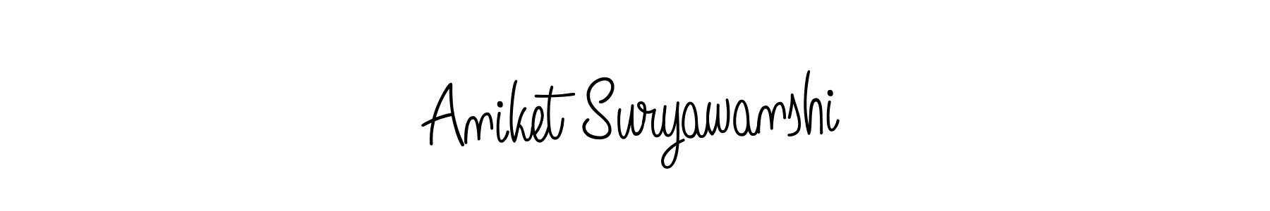 Use a signature maker to create a handwritten signature online. With this signature software, you can design (Angelique-Rose-font-FFP) your own signature for name Aniket Suryawanshi. Aniket Suryawanshi signature style 5 images and pictures png