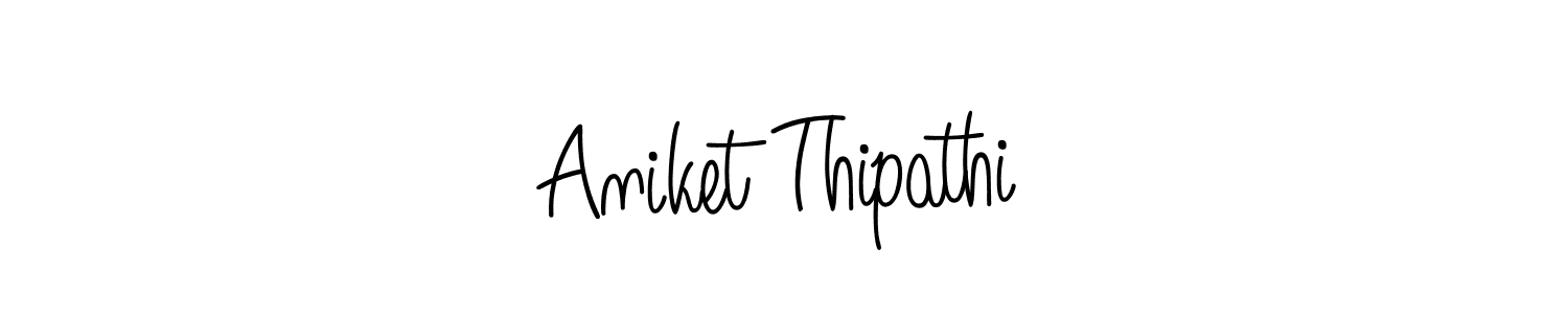 Aniket Thipathi stylish signature style. Best Handwritten Sign (Angelique-Rose-font-FFP) for my name. Handwritten Signature Collection Ideas for my name Aniket Thipathi. Aniket Thipathi signature style 5 images and pictures png