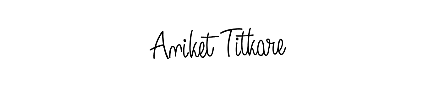 Make a beautiful signature design for name Aniket Titkare. With this signature (Angelique-Rose-font-FFP) style, you can create a handwritten signature for free. Aniket Titkare signature style 5 images and pictures png