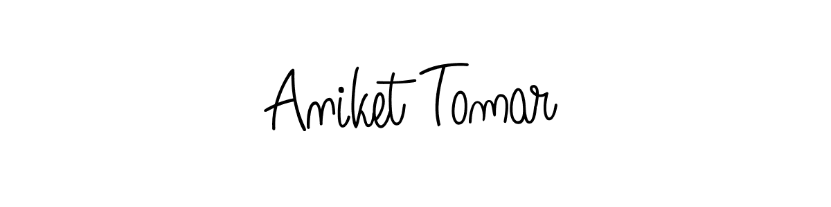 You should practise on your own different ways (Angelique-Rose-font-FFP) to write your name (Aniket Tomar) in signature. don't let someone else do it for you. Aniket Tomar signature style 5 images and pictures png