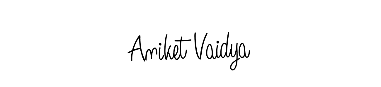 Aniket Vaidya stylish signature style. Best Handwritten Sign (Angelique-Rose-font-FFP) for my name. Handwritten Signature Collection Ideas for my name Aniket Vaidya. Aniket Vaidya signature style 5 images and pictures png