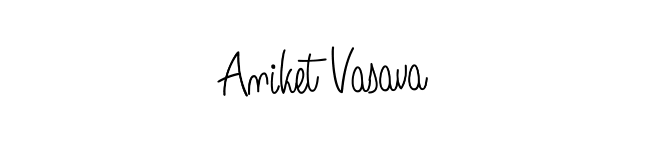 Aniket Vasava stylish signature style. Best Handwritten Sign (Angelique-Rose-font-FFP) for my name. Handwritten Signature Collection Ideas for my name Aniket Vasava. Aniket Vasava signature style 5 images and pictures png