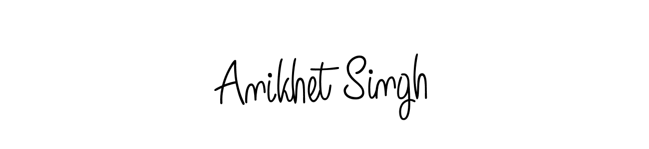 The best way (Angelique-Rose-font-FFP) to make a short signature is to pick only two or three words in your name. The name Anikhet Singh include a total of six letters. For converting this name. Anikhet Singh signature style 5 images and pictures png