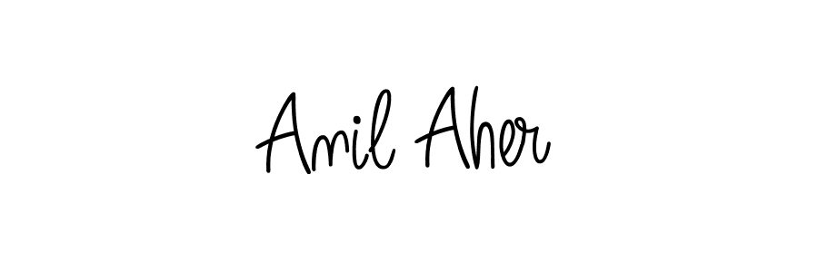 Use a signature maker to create a handwritten signature online. With this signature software, you can design (Angelique-Rose-font-FFP) your own signature for name Anil Aher. Anil Aher signature style 5 images and pictures png