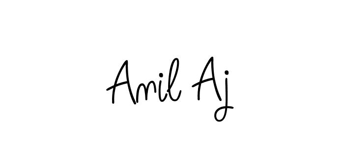 Use a signature maker to create a handwritten signature online. With this signature software, you can design (Angelique-Rose-font-FFP) your own signature for name Anil Aj. Anil Aj signature style 5 images and pictures png