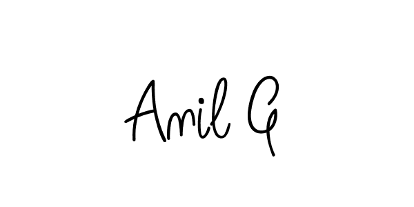 How to make Anil G name signature. Use Angelique-Rose-font-FFP style for creating short signs online. This is the latest handwritten sign. Anil G signature style 5 images and pictures png