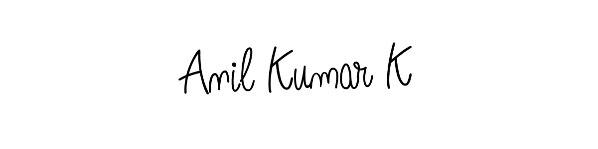 How to make Anil Kumar K name signature. Use Angelique-Rose-font-FFP style for creating short signs online. This is the latest handwritten sign. Anil Kumar K signature style 5 images and pictures png