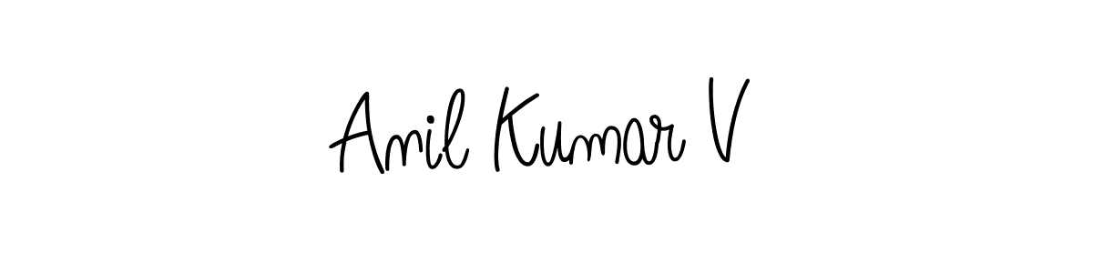 How to make Anil Kumar V signature? Angelique-Rose-font-FFP is a professional autograph style. Create handwritten signature for Anil Kumar V name. Anil Kumar V signature style 5 images and pictures png