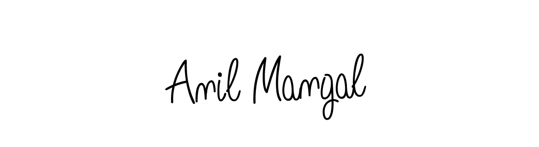 Use a signature maker to create a handwritten signature online. With this signature software, you can design (Angelique-Rose-font-FFP) your own signature for name Anil Mangal. Anil Mangal signature style 5 images and pictures png