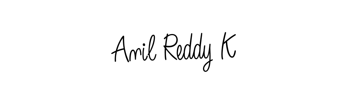 Make a beautiful signature design for name Anil Reddy K. With this signature (Angelique-Rose-font-FFP) style, you can create a handwritten signature for free. Anil Reddy K signature style 5 images and pictures png