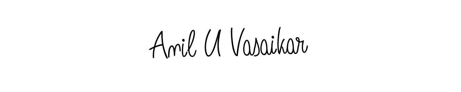 Anil U Vasaikar stylish signature style. Best Handwritten Sign (Angelique-Rose-font-FFP) for my name. Handwritten Signature Collection Ideas for my name Anil U Vasaikar. Anil U Vasaikar signature style 5 images and pictures png