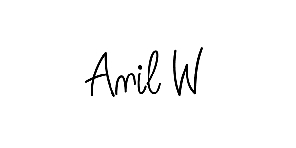 How to make Anil W name signature. Use Angelique-Rose-font-FFP style for creating short signs online. This is the latest handwritten sign. Anil W signature style 5 images and pictures png