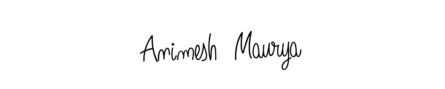 Animesh  Maurya stylish signature style. Best Handwritten Sign (Angelique-Rose-font-FFP) for my name. Handwritten Signature Collection Ideas for my name Animesh  Maurya. Animesh  Maurya signature style 5 images and pictures png