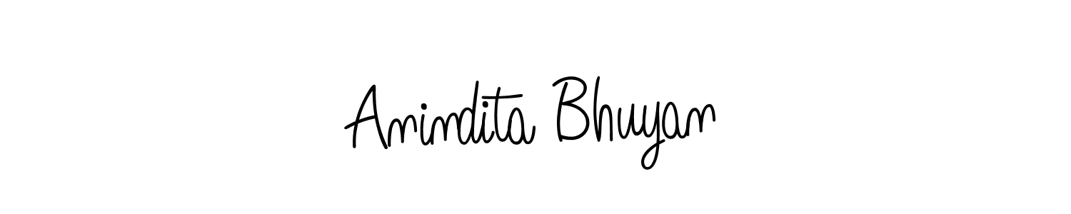 The best way (Angelique-Rose-font-FFP) to make a short signature is to pick only two or three words in your name. The name Anindita Bhuyan include a total of six letters. For converting this name. Anindita Bhuyan signature style 5 images and pictures png