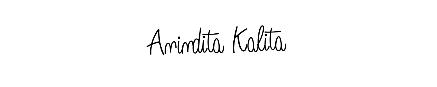 Use a signature maker to create a handwritten signature online. With this signature software, you can design (Angelique-Rose-font-FFP) your own signature for name Anindita Kalita. Anindita Kalita signature style 5 images and pictures png