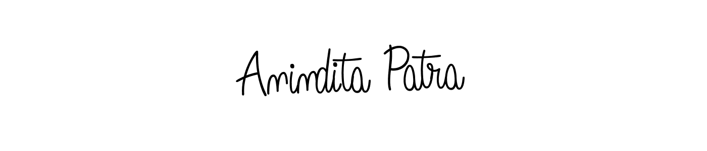 You should practise on your own different ways (Angelique-Rose-font-FFP) to write your name (Anindita Patra) in signature. don't let someone else do it for you. Anindita Patra signature style 5 images and pictures png