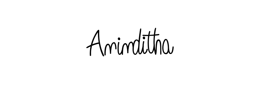 Also we have Aninditha name is the best signature style. Create professional handwritten signature collection using Angelique-Rose-font-FFP autograph style. Aninditha signature style 5 images and pictures png