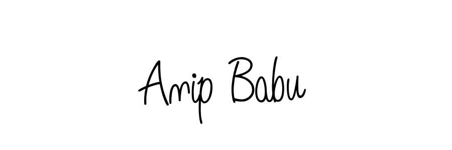 You should practise on your own different ways (Angelique-Rose-font-FFP) to write your name (Anip Babu) in signature. don't let someone else do it for you. Anip Babu signature style 5 images and pictures png