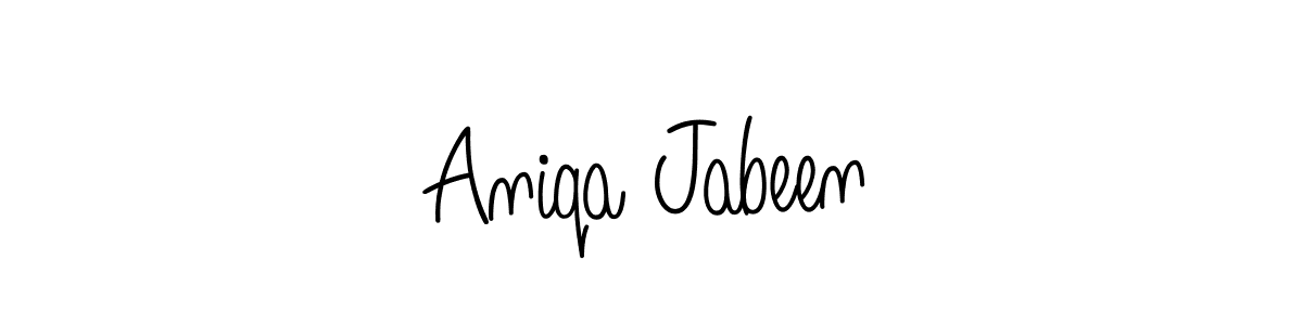 Create a beautiful signature design for name Aniqa Jabeen. With this signature (Angelique-Rose-font-FFP) fonts, you can make a handwritten signature for free. Aniqa Jabeen signature style 5 images and pictures png