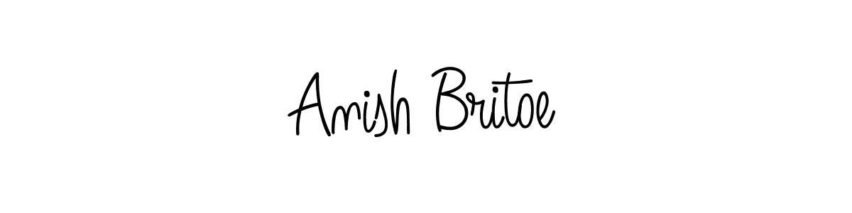 Design your own signature with our free online signature maker. With this signature software, you can create a handwritten (Angelique-Rose-font-FFP) signature for name Anish Britoe. Anish Britoe signature style 5 images and pictures png