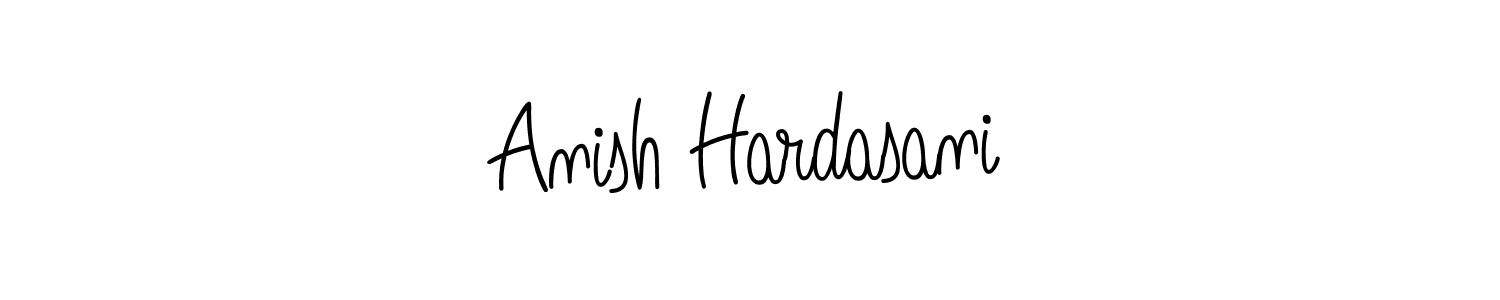 Use a signature maker to create a handwritten signature online. With this signature software, you can design (Angelique-Rose-font-FFP) your own signature for name Anish Hardasani. Anish Hardasani signature style 5 images and pictures png