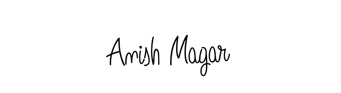 You should practise on your own different ways (Angelique-Rose-font-FFP) to write your name (Anish Magar) in signature. don't let someone else do it for you. Anish Magar signature style 5 images and pictures png