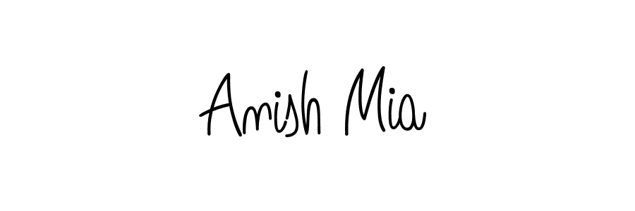 Use a signature maker to create a handwritten signature online. With this signature software, you can design (Angelique-Rose-font-FFP) your own signature for name Anish Mia. Anish Mia signature style 5 images and pictures png