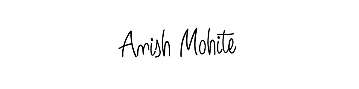 The best way (Angelique-Rose-font-FFP) to make a short signature is to pick only two or three words in your name. The name Anish Mohite include a total of six letters. For converting this name. Anish Mohite signature style 5 images and pictures png