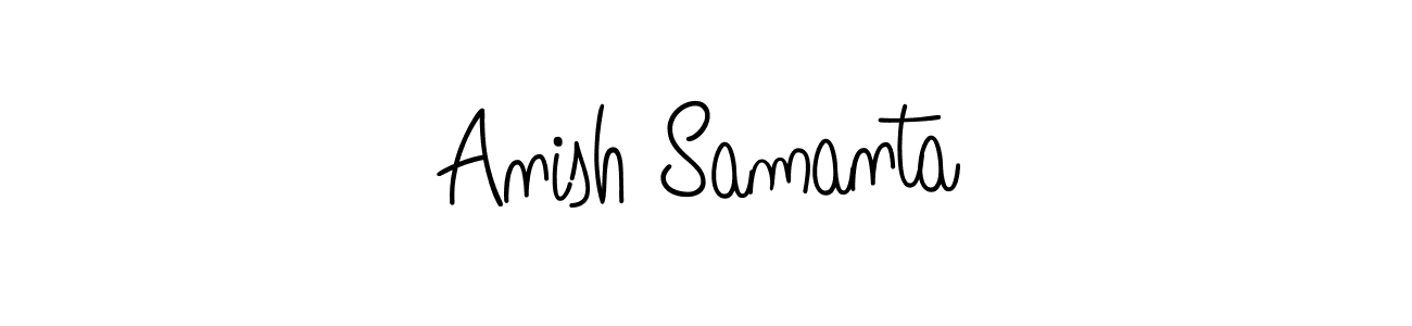 You should practise on your own different ways (Angelique-Rose-font-FFP) to write your name (Anish Samanta) in signature. don't let someone else do it for you. Anish Samanta signature style 5 images and pictures png