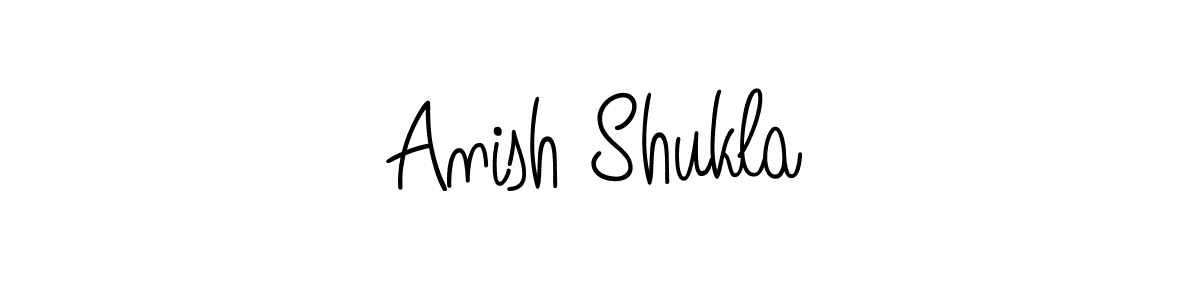 The best way (Angelique-Rose-font-FFP) to make a short signature is to pick only two or three words in your name. The name Anish Shukla include a total of six letters. For converting this name. Anish Shukla signature style 5 images and pictures png