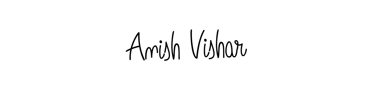 Use a signature maker to create a handwritten signature online. With this signature software, you can design (Angelique-Rose-font-FFP) your own signature for name Anish Vishar. Anish Vishar signature style 5 images and pictures png