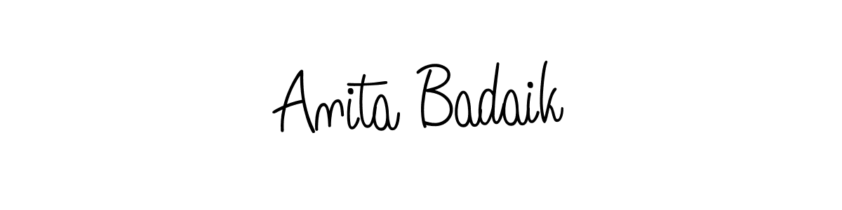 The best way (Angelique-Rose-font-FFP) to make a short signature is to pick only two or three words in your name. The name Anita Badaik include a total of six letters. For converting this name. Anita Badaik signature style 5 images and pictures png