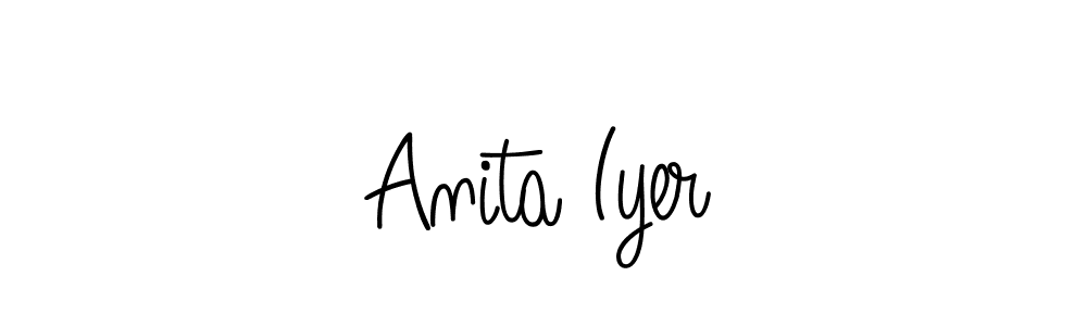 You should practise on your own different ways (Angelique-Rose-font-FFP) to write your name (Anita Iyer) in signature. don't let someone else do it for you. Anita Iyer signature style 5 images and pictures png