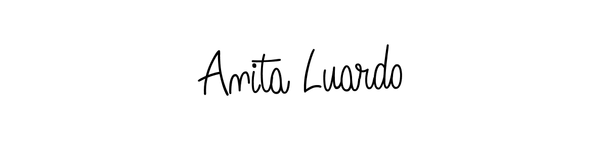 How to make Anita Luardo name signature. Use Angelique-Rose-font-FFP style for creating short signs online. This is the latest handwritten sign. Anita Luardo signature style 5 images and pictures png