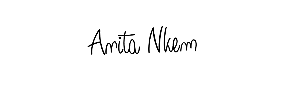 You should practise on your own different ways (Angelique-Rose-font-FFP) to write your name (Anita Nkem) in signature. don't let someone else do it for you. Anita Nkem signature style 5 images and pictures png