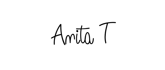 Use a signature maker to create a handwritten signature online. With this signature software, you can design (Angelique-Rose-font-FFP) your own signature for name Anita T. Anita T signature style 5 images and pictures png