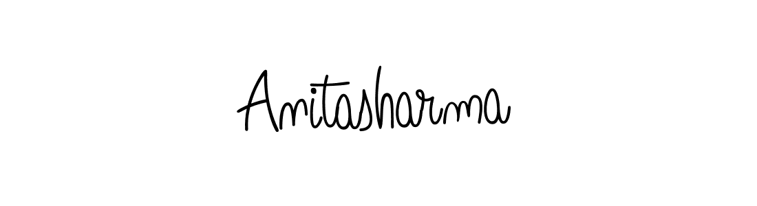 How to make Anitasharma name signature. Use Angelique-Rose-font-FFP style for creating short signs online. This is the latest handwritten sign. Anitasharma signature style 5 images and pictures png