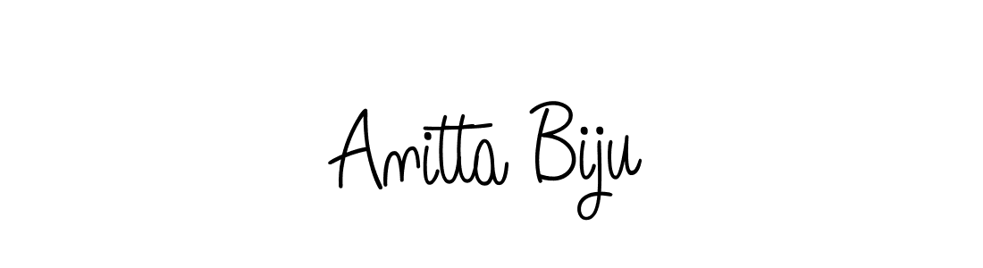 Anitta Biju stylish signature style. Best Handwritten Sign (Angelique-Rose-font-FFP) for my name. Handwritten Signature Collection Ideas for my name Anitta Biju. Anitta Biju signature style 5 images and pictures png