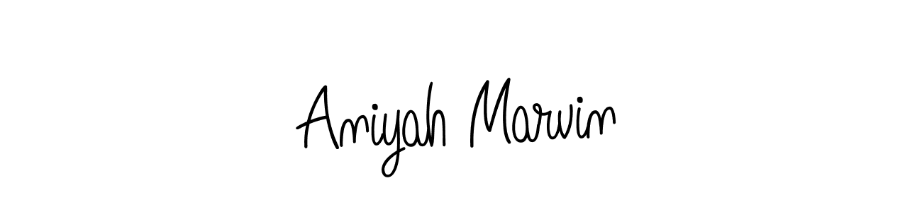 Design your own signature with our free online signature maker. With this signature software, you can create a handwritten (Angelique-Rose-font-FFP) signature for name Aniyah Marvin. Aniyah Marvin signature style 5 images and pictures png