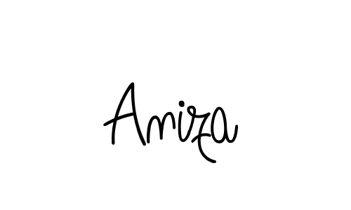 Use a signature maker to create a handwritten signature online. With this signature software, you can design (Angelique-Rose-font-FFP) your own signature for name Aniza. Aniza signature style 5 images and pictures png